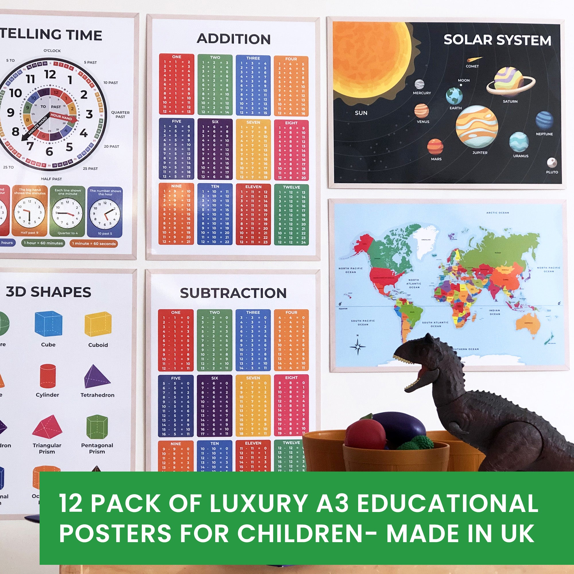 Educational Posters for Children Collection (A3, 12 Pack)