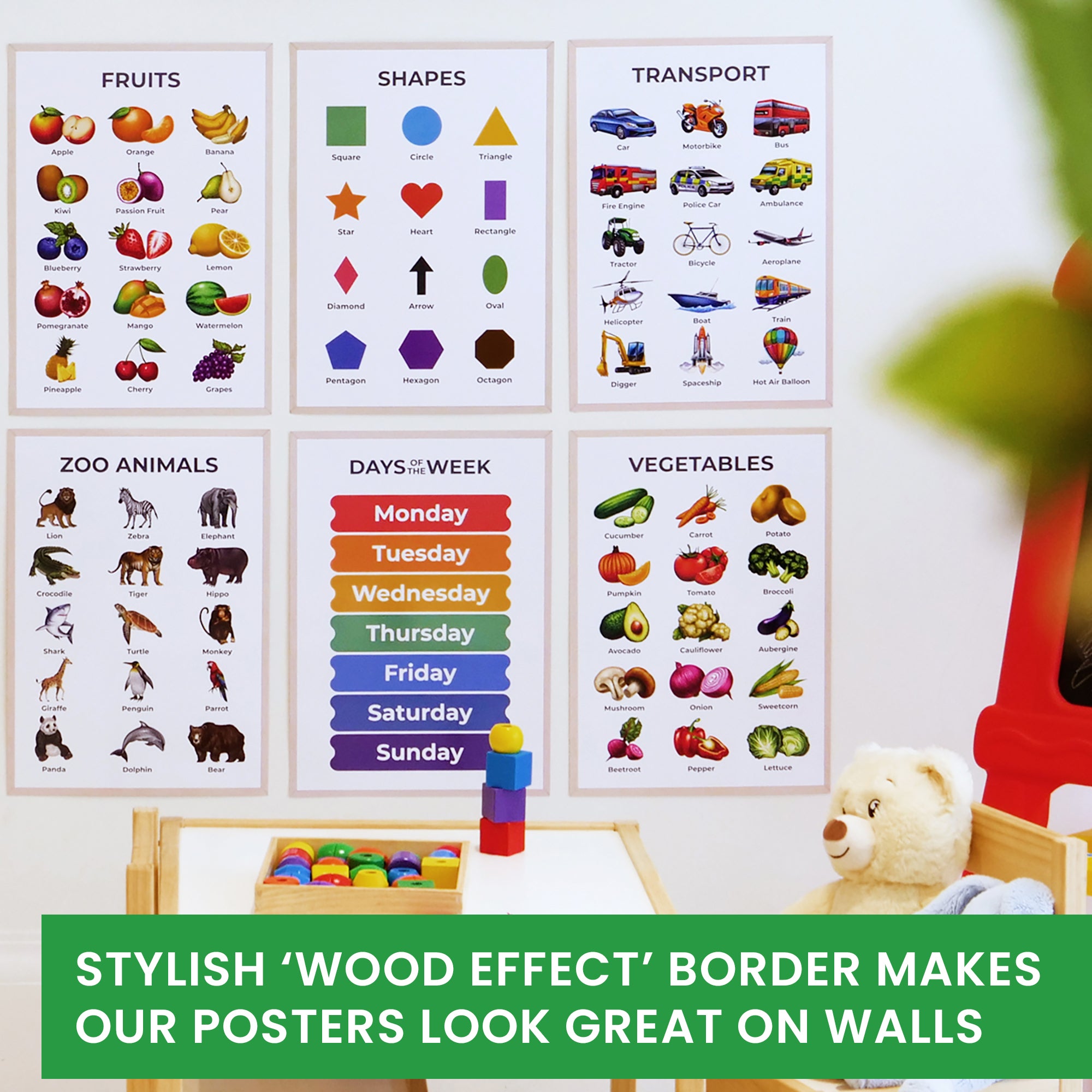 Educational Posters for Toddlers Collection (A3, 12 Pack)