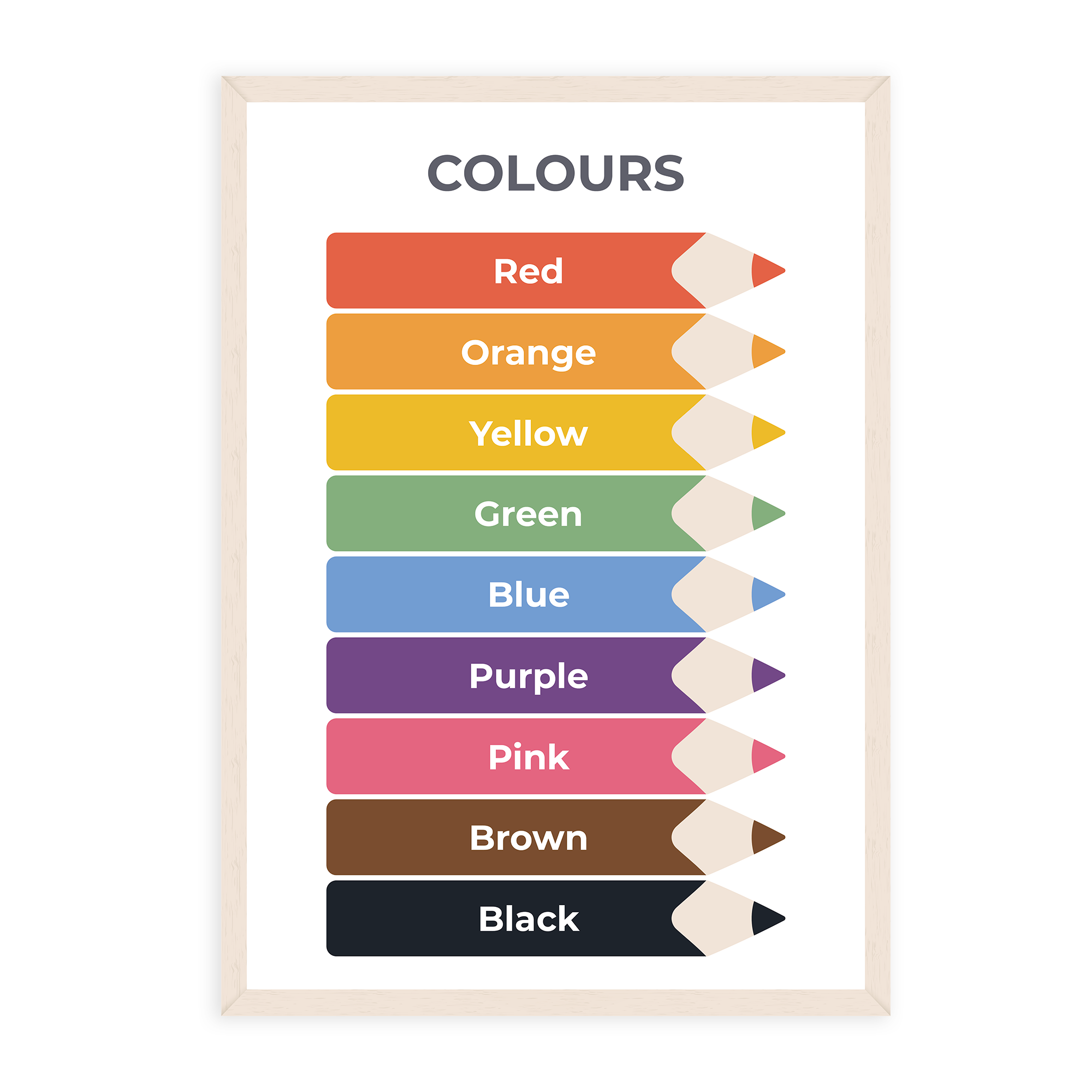 Colours Poster - Educational Wall Chart (A3)