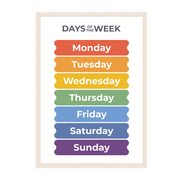 Days of the Week Poster - Educational Wall Chart (A3)