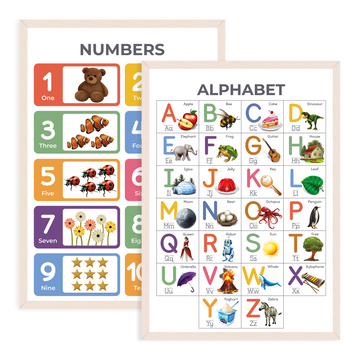 Illustrated Alphabet & Count to 10 Poster (A3, 2 Pack)