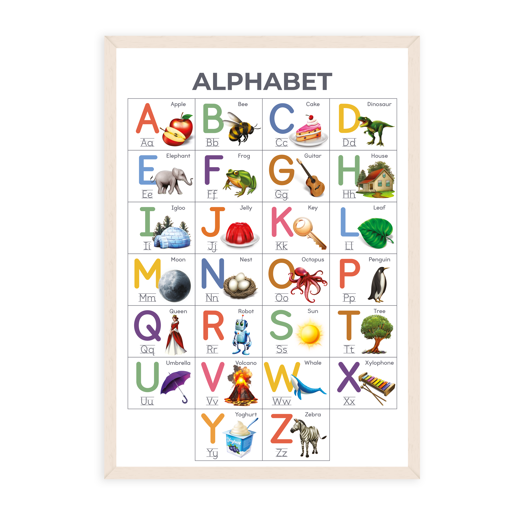 Illustrated Alphabet Poster - Educational ABC Wall Chart (A3)
