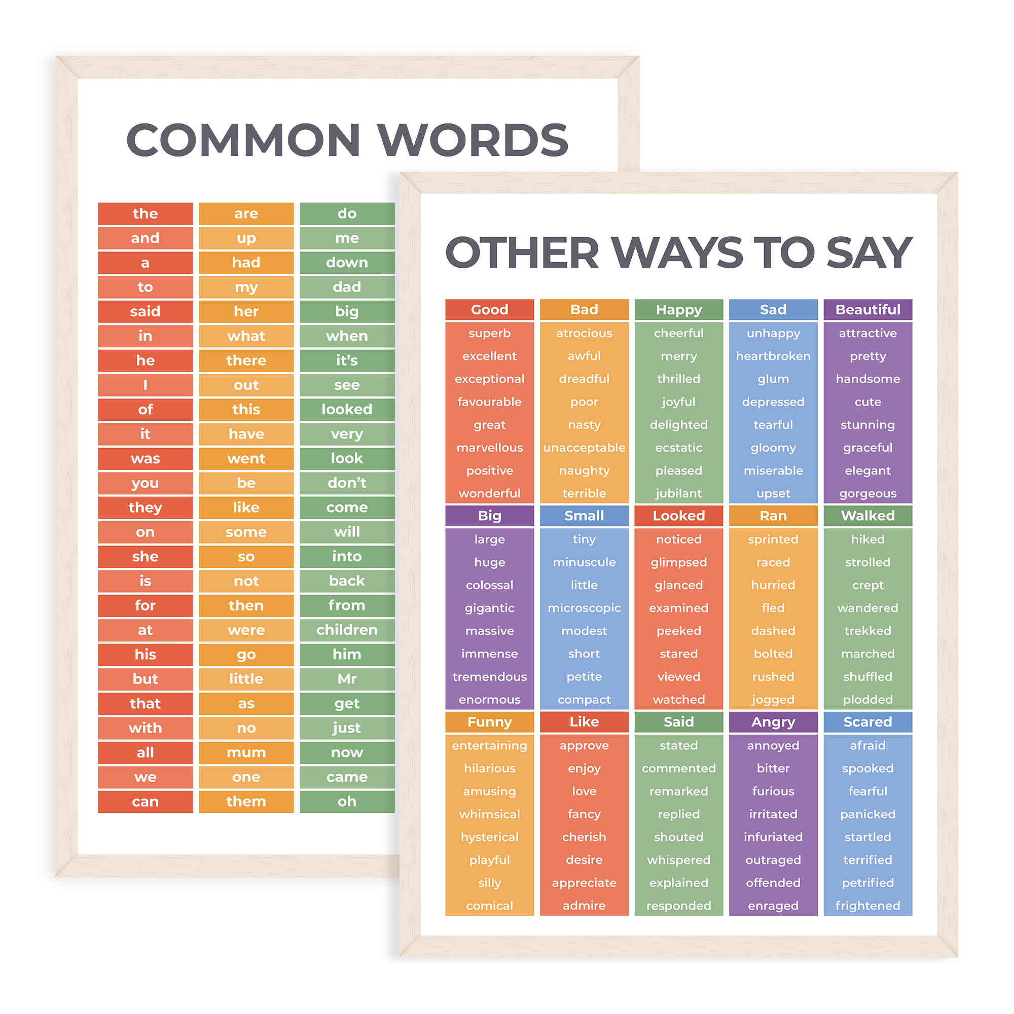 Common Words & Other Ways To Say Poster (A3, 2 Pack)