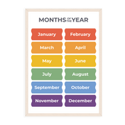 Months of the Year Poster - Educational Wall Chart (A3)