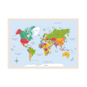 World Map Poster - Educational Wall Chart (A3)